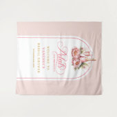 Stylish petals and prosecco floral shower backdrop wandteppich (Vorderseite (Horizontal))