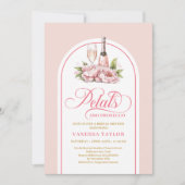 Stylish petals and prosecco watercolor bridal card einladung (Vorderseite)