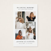 Stylish Photo Collage Funeral Sympathy Prayer Card (Vorderseite)
