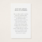 Stylish Photo Collage Funeral Sympathy Prayer Card (Rückseite)