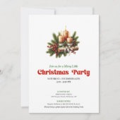 Stylish Pine Wreath Christmas Candles Card Einladung (Vorderseite)