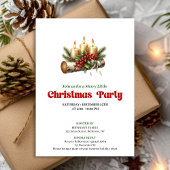 Stylish Pine Wreath Christmas Candles Card Einladung