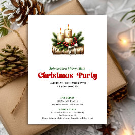 Stylish Pine Wreath Christmas Candles Invite Einladung