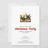 Stylish Pine Wreath Christmas Candles Invite Einladung (Vorderseite)