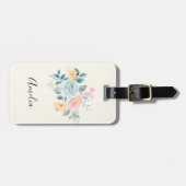 Stylish Pink & Blue Flower Bouquet Gepäckanhänger (Vorderseite horizontal)