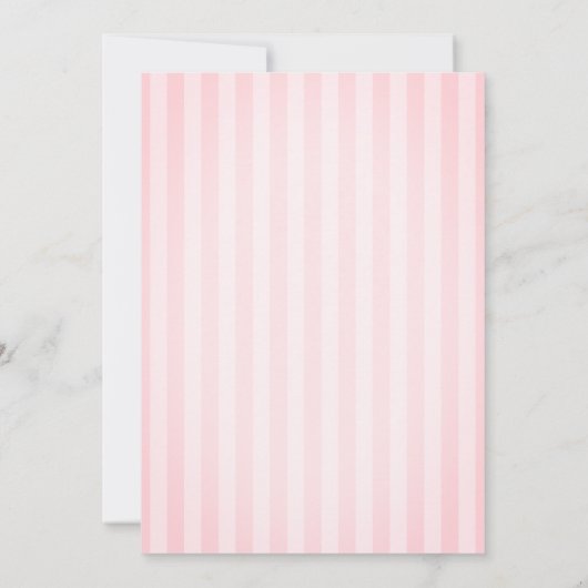 Stylish Pink Bow Striped Baby Shower Einladung (Rückseite)
