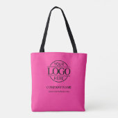 Stylish Pink Business Corporate Logo Promotional Tasche (Rückseite)