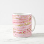 Stylish Pink Gold Abstract Marble Liquid Paint Kaffeetasse (VorderseiteRechts)