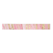 Stylish Pink Gold Abstract Marble Liquid Paint Satinband (Vorderseite)