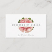 STYLISH PINK PEONY LOGO Moderne Blume Visitenkarte (Vorderseite)