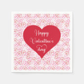 Stylish Pink Red Hearts Valentine Napkins Serviette (Vorderseite)