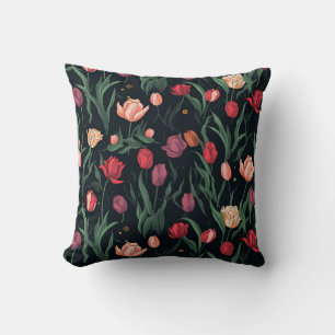 STYLISH PINK TULIP PATTERN KISSEN