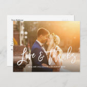 stylish Pinsel Script Foto Hochzeit danke Karte (Vorne/Hinten)