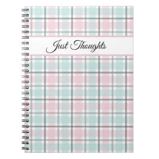 Stylish plaid with pastel gray, pink and blue  notizblock