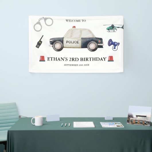 Stylish Police Kids Birthday Banner (Messeveranstaltung)