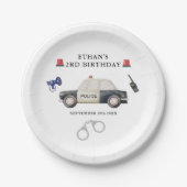 Stylish Police Kids Birthday Pappteller (Vorderseite)