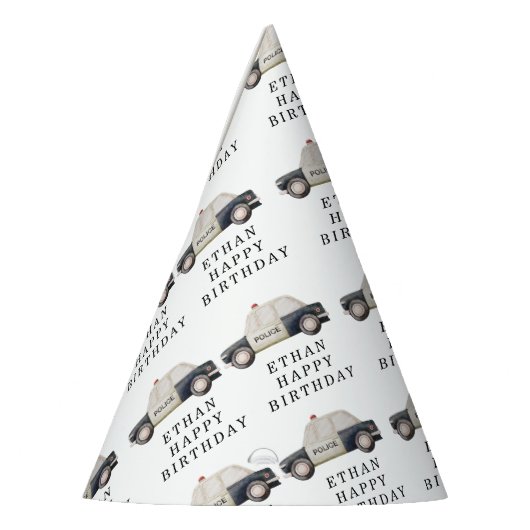 Stylish Police Kids Birthday Partyhütchen (Links)