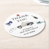 Stylish Police Kids Birthday Runder Pappuntersetzer (Angewinkelt)