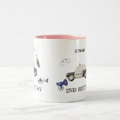 Stylish Police Kids Birthday Zweifarbige Tasse (Mittel)