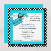 Stylish Polka Dot Sweet 16 Einladung (Vorne/Hinten)