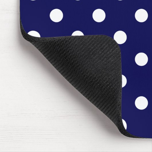  Stylish Polka Dots On Dark Blue Mouse Pad Mousepad (Ecke)