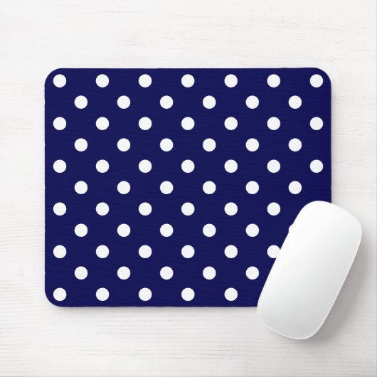 Stylish Polka Dots On Dark Blue Mouse Pad Mousepad (Mit Mouse)