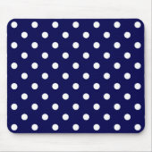 Stylish Polka Dots On Dark Blue Mouse Pad Mousepad (Vorne)
