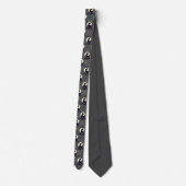 Stylish Poodle on Gray Plaid Necktie Krawatte (Rückseite)