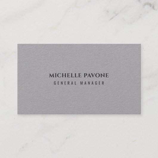 Stylish Premium Grey Simple Plain Professional Visitenkarte (Vorderseite)