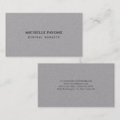 Stylish Premium Grey Simple Plain Professional Visitenkarte (Vorne/Hinten)