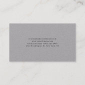 Stylish Premium Grey Simple Plain Professional Visitenkarte (Rückseite)