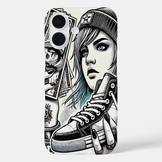 Stylish Punk Girl Case-Mate iPhone Hülle (Rückseite)