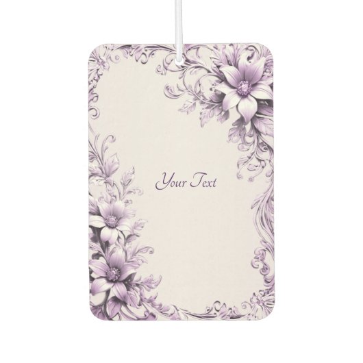 Stylish Purple Flowers Air Freshener Autolufterfrischer (Vorderseite)