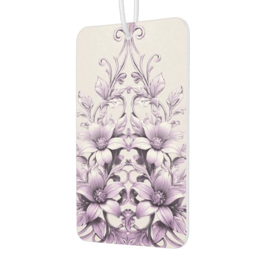 Stylish Purple Flowers Air Freshener Autolufterfrischer (Links)