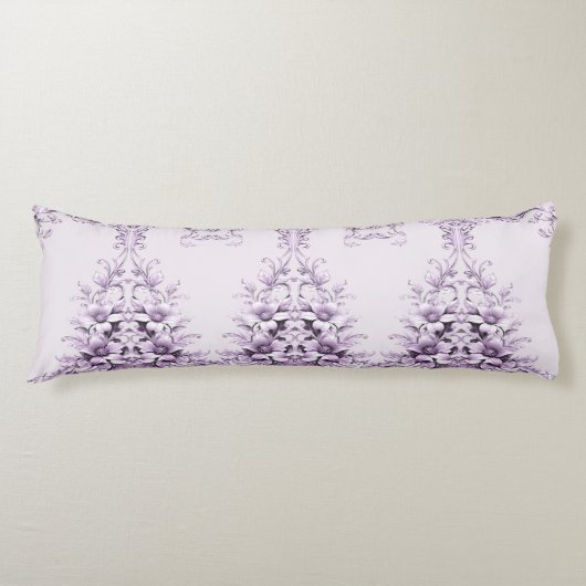 Stylish Purple Flowers Body Pillow Seitenschläferkissen (Vorderseite)