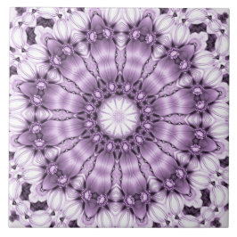 Stylish Purple Flowers Ceramic Tile Fliese