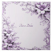 Stylish Purple Flowers Ceramic Tile Fliese (Vorderseite)