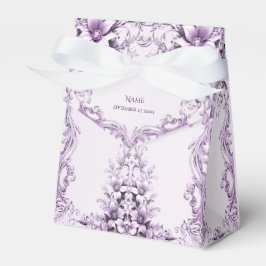 Stylish Purple Flowers Favor Box Geschenkschachtel