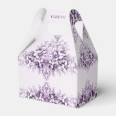 Stylish Purple Flowers Favor Box Geschenkschachtel (Rückseite)