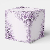 Stylish Purple Flowers Favor Box Geschenkschachtel (Rückseite)