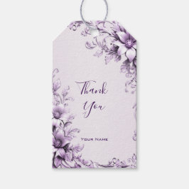 Stylish Purple Flowers Gift Tag Geschenkanhänger