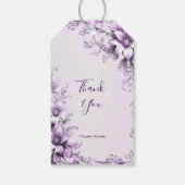 Stylish Purple Flowers Gift Tag Geschenkanhänger (Rückseite)