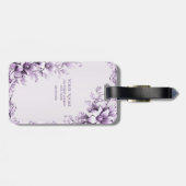 Stylish Purple Flowers Luggage Tag Gepäckanhänger (Rückseite horizontal)