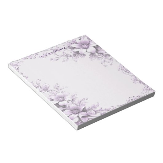 Stylish Purple Flowers Notepad Notizblock (angewinkelt)