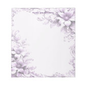 Stylish Purple Flowers Notepad Notizblock (Vorderseite)