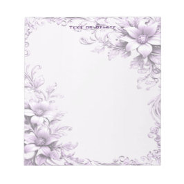 Stylish Purple Flowers Notepad Notizblock