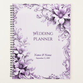 Stylish Purple Flowers Planner Planer