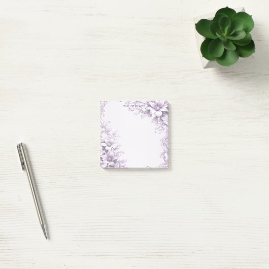 Stylish Purple Flowers Post it Notes Post-it Klebezettel (Büro)