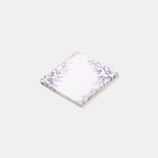 Stylish Purple Flowers Post it Notes Post-it Klebezettel (angewinkelt)