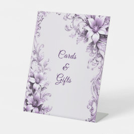 Stylish Purple Flowers Tabletop Signs Sockelschild